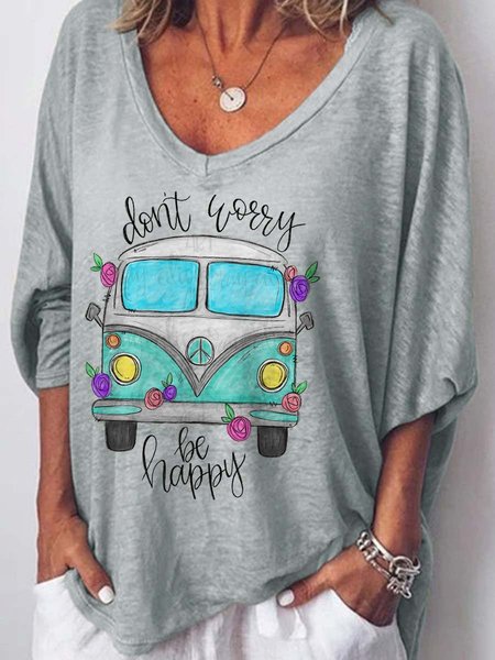

Hippie Car Graphic Casual Long Sleeve Top, Gray, Hoodies&Sweatshirts