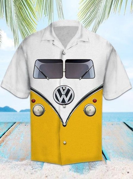 

Shirt Collar Casual Men Shirt & Top, Yellow, Shirts