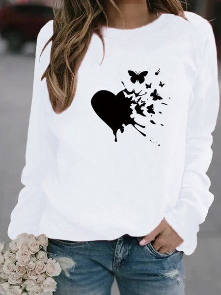 

Printed Long Sleeve Vintage Shirts & Tops, White, Winter Clearance