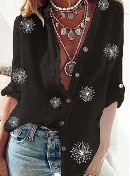 

Shirt Collar Holiday Shirts & Tops, Black, Blouses & Shirts