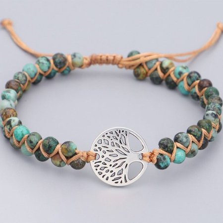 

Natural stone beaded braided multilayer bracelet, Bracelets