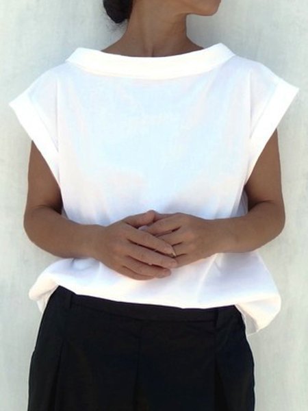 

Cotton Vintage Tops, White, T-Shirts