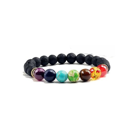 

Colorful natural volcanic stone yoga bracelet, Bracelets