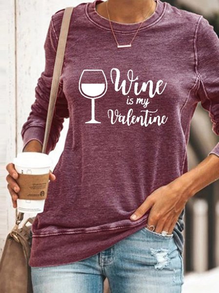 

Wine Is My Valentine Women's Sweatershirt, Purple red, Hoodies&Sweatshirts