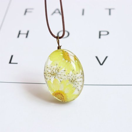 

Chrysanthemum stars time gem eternal flower necklace, Yellow, Others