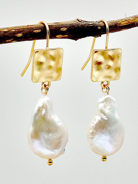 

Simple Simulation Shaped Pearl Earrings, As picture, Earrings