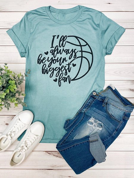 

I'll Always Be Your Biggest Fan: Basketball Graphics Tee, Turquoise, T-shirts