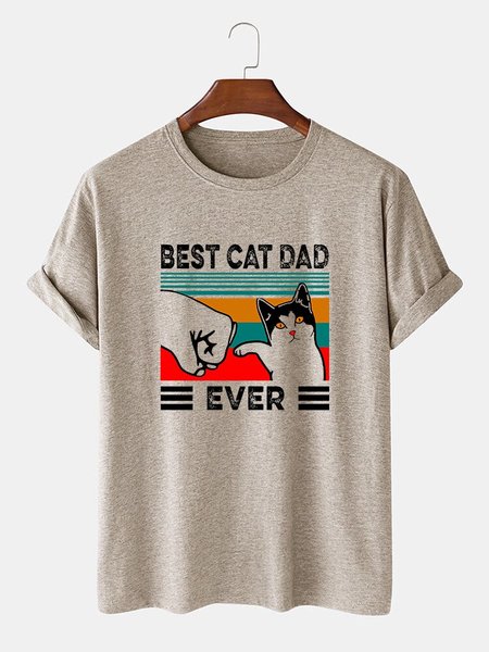 

Vintage Printed Men's Fashion Print Tee, Light khaki, T-Shirts