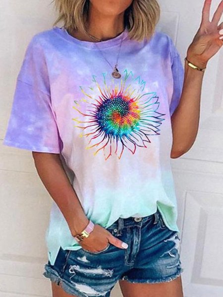 

Short Sleeve Crew Neck Shirts & Tops, Purple, Tees & T-shirts