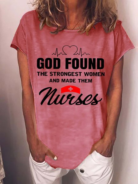 

God Found The Strongest Women And Made Them Nurses Women's T-shirt, Red, T-shirts