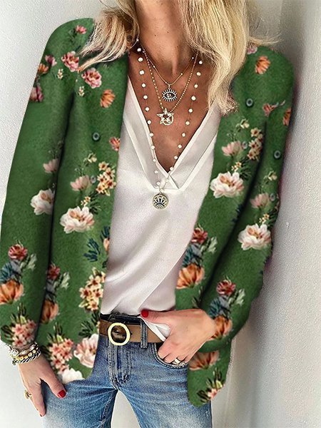 

Long Sleeve Holiday Outerwear, Green, Cardigans