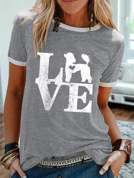 

LOVE Shift Short Sleeve Woman's T-Shirts & Tops, Gray, T-shirts