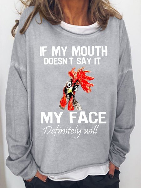 

If My Mouth Doesn't Say It Women's Sweatshirt, Grey, Hoodies&Sweatshirts