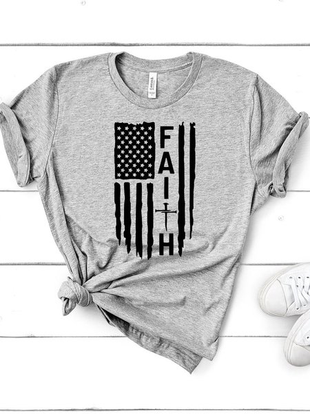 

American Flags Shirts & Tops, Gray, T-shirts