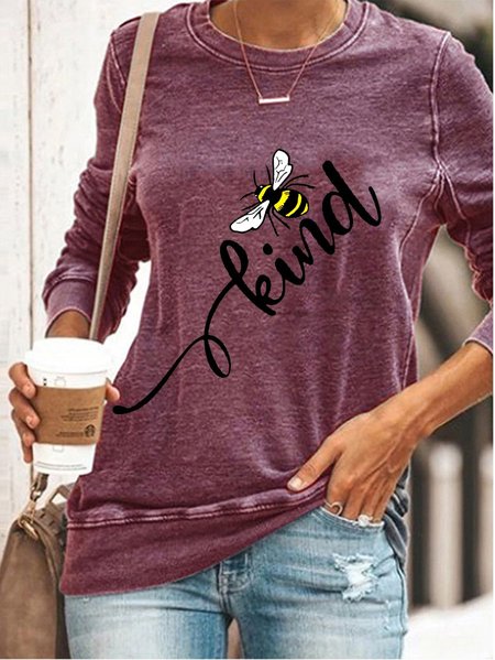 

Be Kind Women's Long Sleeve Sweatshirt, Purple, Hoodies&Sweatshirts
