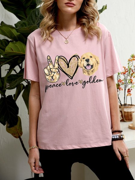 

Peace Love Golden Women's T-Shirt, Pink, T-shirts