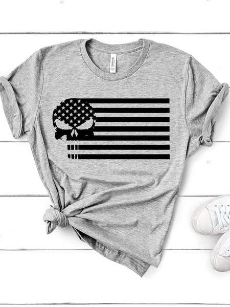 

Punisher Shirt Short Sleeve Shirts & Tops, Gray, T-shirts