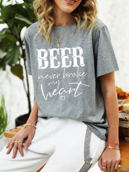 

BEER Short Sleeve Shirt & Top, Gray, T-shirts