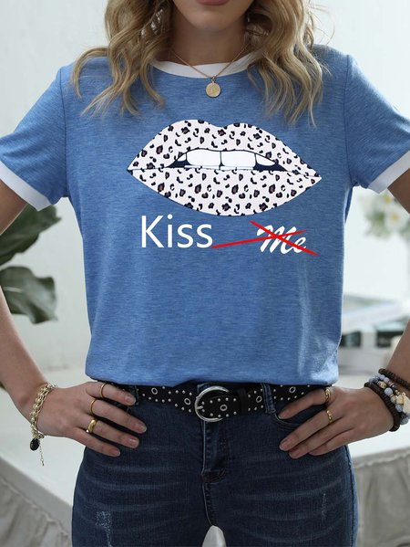 

Don't Kiss Me Tee, Blue, T-shirts