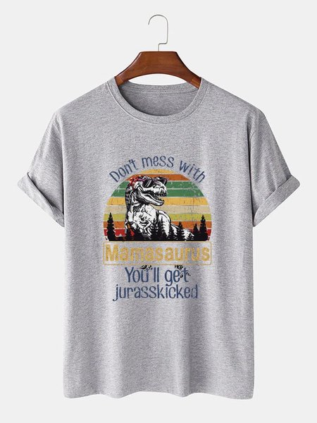 

Cartoon Printed Cotton-Blend Tee Shirts & Tops, Gray, Men's t-shirts