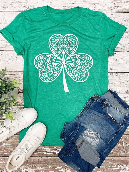 

St. Patrick's Day Mandala Shamrock Graphic Tee, Grass green, T-shirts
