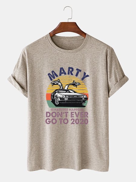 

Short Sleeve Round Neck T-Shirts, Light khaki, T-Shirts
