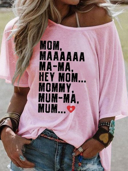 

Hey Mom Tee, Pink, T-shirts