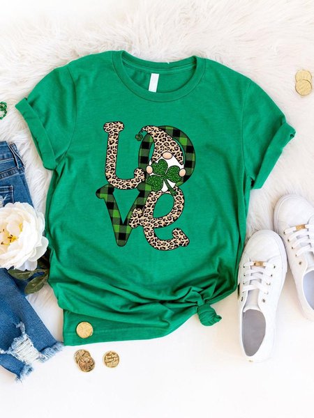

St. Patrick Gnome Bella Love Clover Graphic Tee, Grass green, T-shirts