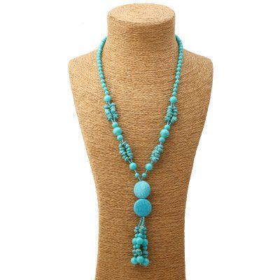 

Turquoise geometric necklace, Blue, Necklaces