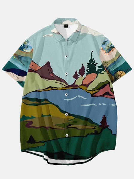 

Holiday Printed Shirts & Tops, Blue, Men's Floral shirt