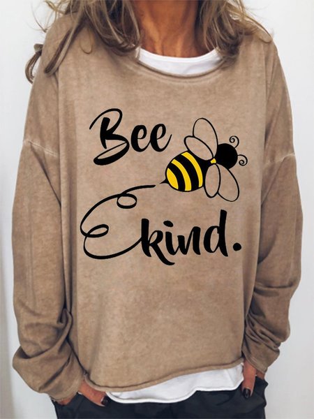 

Bees Cotton-Blend Casual Sweatshirt, Yellow, Hoodies&Sweatshirts