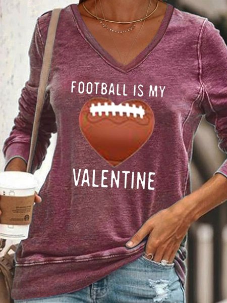 

Football Is My Valentine Women's Sweatshirt, Purple red, Hoodies&Sweatshirts