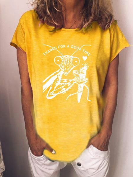 

Praying Mantis T Shirt Funny Sarcastic Shirts, Yellow, T-shirts