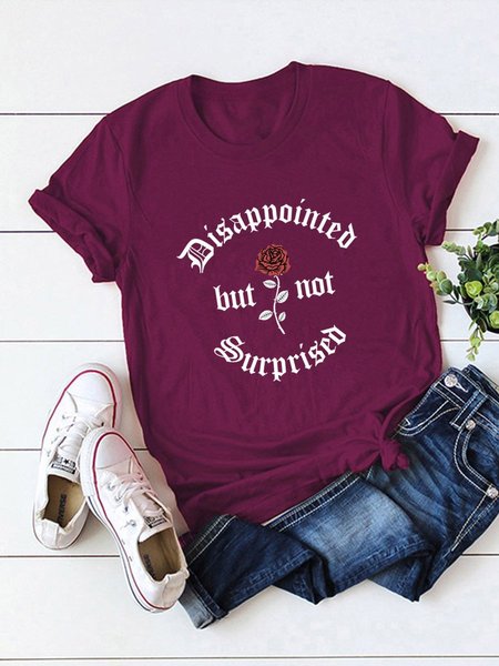 

Disappointed But Not Surprised Graphic Tee, Wine red, T-shirts