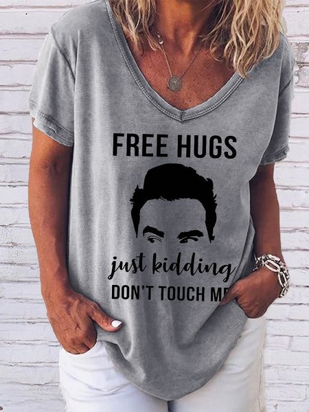 

Free Hugs Just Kidding David Tshirt, Gray, T-shirts