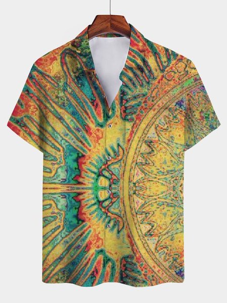

Abstract Square Neck Vintage Shirts, Yellow, Blouses&Shirts