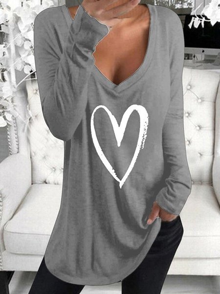 

Casual Cotton-Blend Shirts & Tops, Gray, Tops