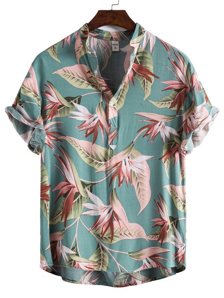 

Men's Printed Casual Shirts, Blue, Men's Floral shirt