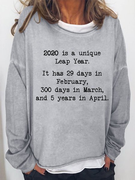 

2020 Is A Unique Leap Year Women's Sweatshirt, Grey, Hoodies&Sweatshirts