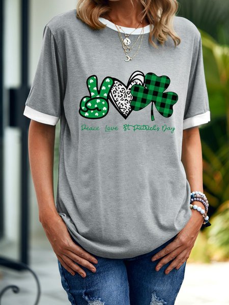 

Peace Love St Patrick Women's T-Shirt, Grey, T-shirts