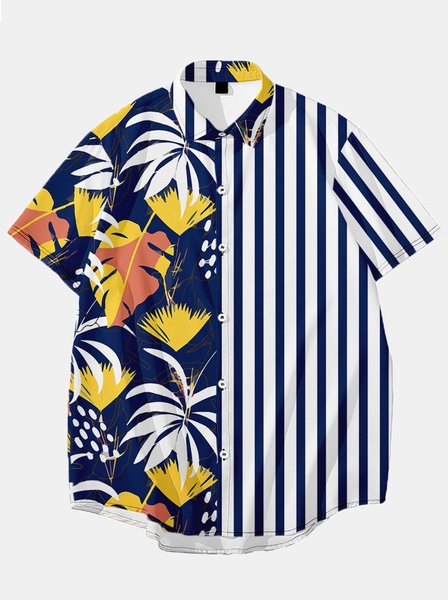 

Shirt Collar Shirts & Tops, Navyblue, Men's Floral shirt
