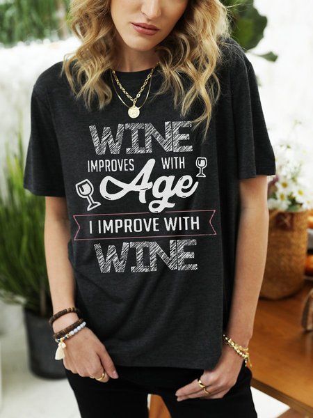 

Wine Improves With Age I Improve With Wine T-shirt, Black, T-shirts