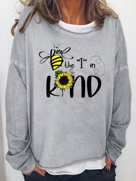Be Kind Women's Sweatshirt, Grey, Hoodies&Sweatshirts