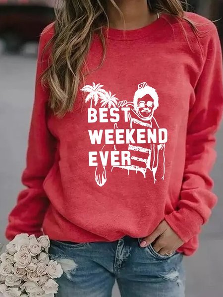 

Best Weekend Ever Sweatshirt, Red, Hoodies&Sweatshirts