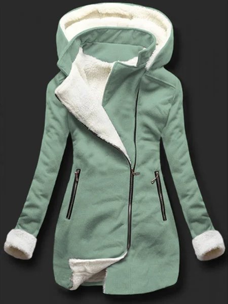 

Giubbotto Autunno E Inverno Casuale Caldo Colore Corrispondenza Maglione Maniche Lunghe Casuale Cerniera, Verde, Outerwear