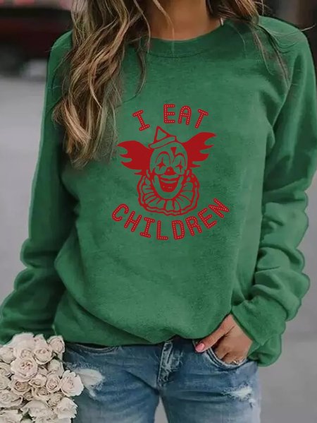 

Scary Clown Funny Halloween Sweatshirt, Green, Hoodies&Sweatshirts