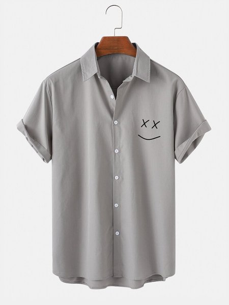 

Shirt Collar Shirts & Tops, Gray, Men's Floral shirt