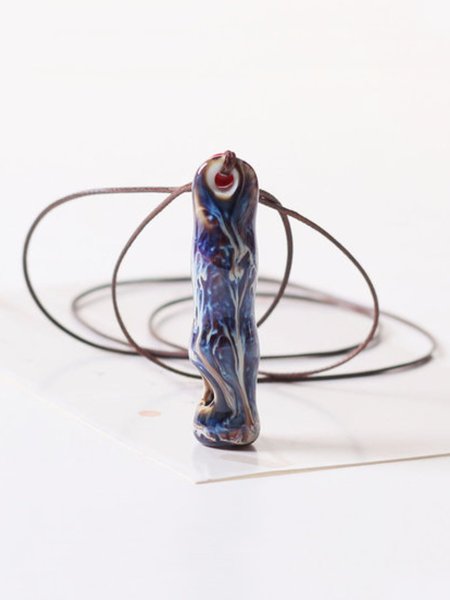 

Fashion Ceramic Whistle Necklace, Blue, Jewelry