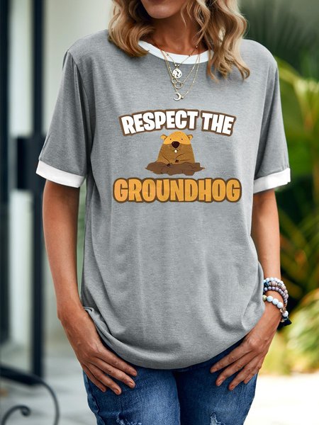 

Respect The Groundhog Women's T-Shirt, Grey, T-shirts