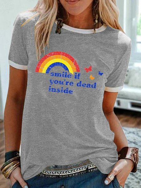 

Smile If You're Dead Inside Tee, Gray, T-shirts